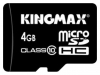 Kingmax Micro SDHC 4GB Class 10 opiniones, Kingmax Micro SDHC 4GB Class 10 precio, Kingmax Micro SDHC 4GB Class 10 comprar, Kingmax Micro SDHC 4GB Class 10 caracteristicas, Kingmax Micro SDHC 4GB Class 10 especificaciones, Kingmax Micro SDHC 4GB Class 10 Ficha tecnica, Kingmax Micro SDHC 4GB Class 10 Tarjeta de memoria