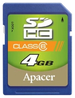 Apacer SDHC 4GB Class 6 opiniones, Apacer SDHC 4GB Class 6 precio, Apacer SDHC 4GB Class 6 comprar, Apacer SDHC 4GB Class 6 caracteristicas, Apacer SDHC 4GB Class 6 especificaciones, Apacer SDHC 4GB Class 6 Ficha tecnica, Apacer SDHC 4GB Class 6 Tarjeta de memoria